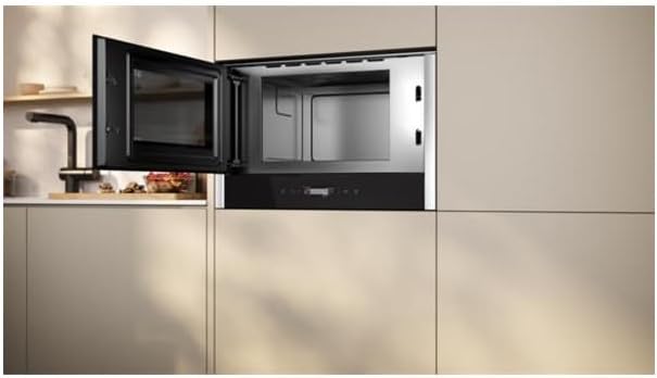 NEFF NL4WR21N1, N 70, Einbau-Mikrowelle, Integrierbare Mikrowelle ohne Grill 40 x 60cm, Full Touch TFT-Display, Automatikprogramme, Easy Clean, LED-Innenbeleuchtung, Edelstahl