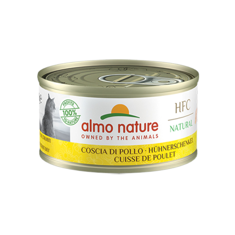 70g de coxa de frango Almo Nature HFC em lata para gatos