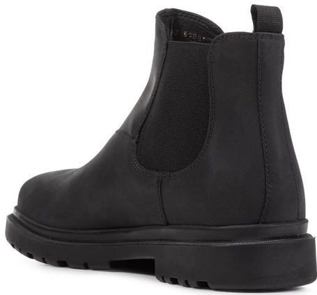 Geox - U Andalo - Enkellaarsjes - Zwart - Leer