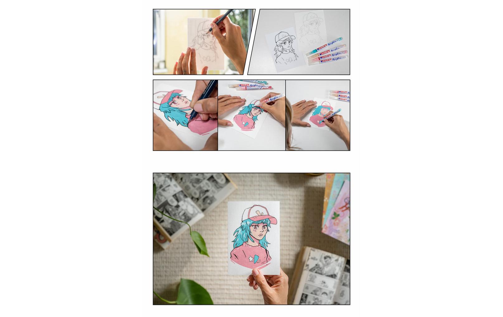 Acrylmarker Komplettes Manga Stifte Set MehrfarbigAnfänger und Künstler Inkl. Zubehör und Anleitung