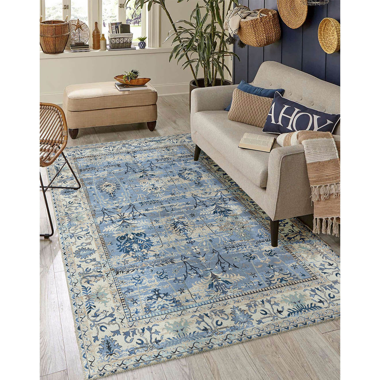Nazar Rugs Tapis Radom 08 bleu - 200x290 cm