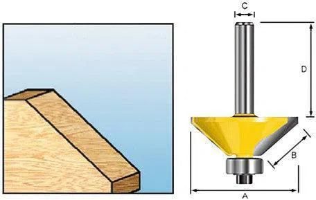 Makita D-11514 Freesbit Fasefrees 45°   lager S 12mm 50,8x22,23mm