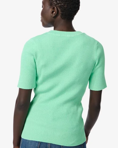 pull côtelé pour femmes vert
