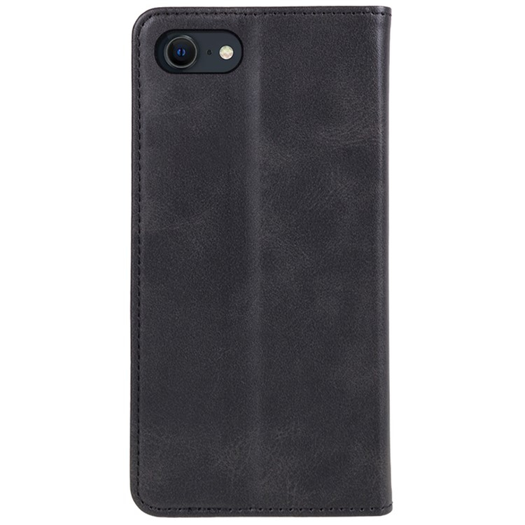 iPhone 16e Leder Tasche Flip Cover mit Kartenfächer im Vintage Look - Schwarz