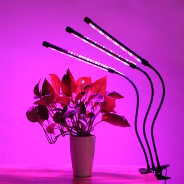 3 Head Grow Light 60 LED-pærer Plantedyrking Automatisk PÅ/AV