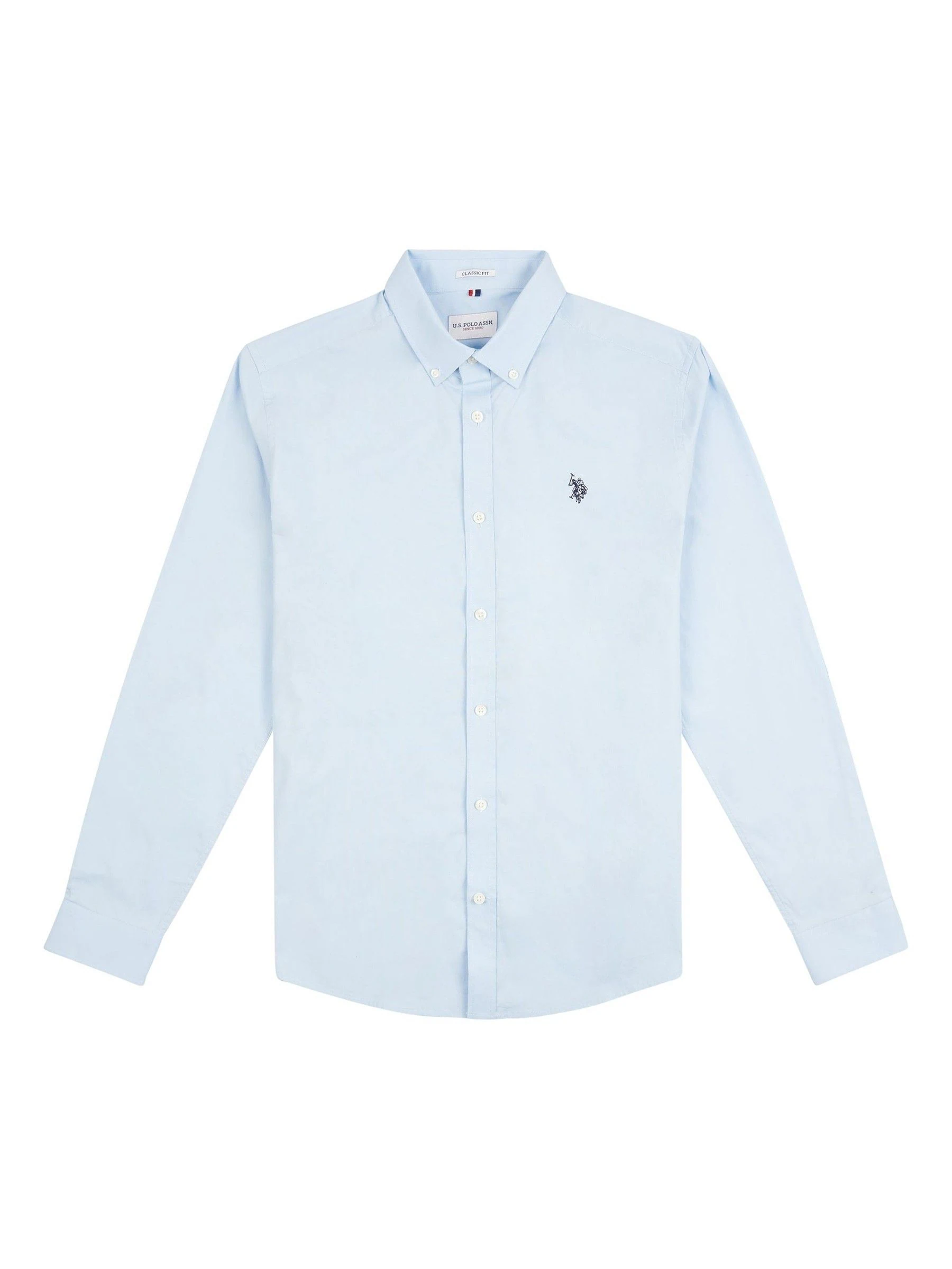 Blauw - U.S. Polo Assn. Stretch Cotton Mens Poplin Shirt