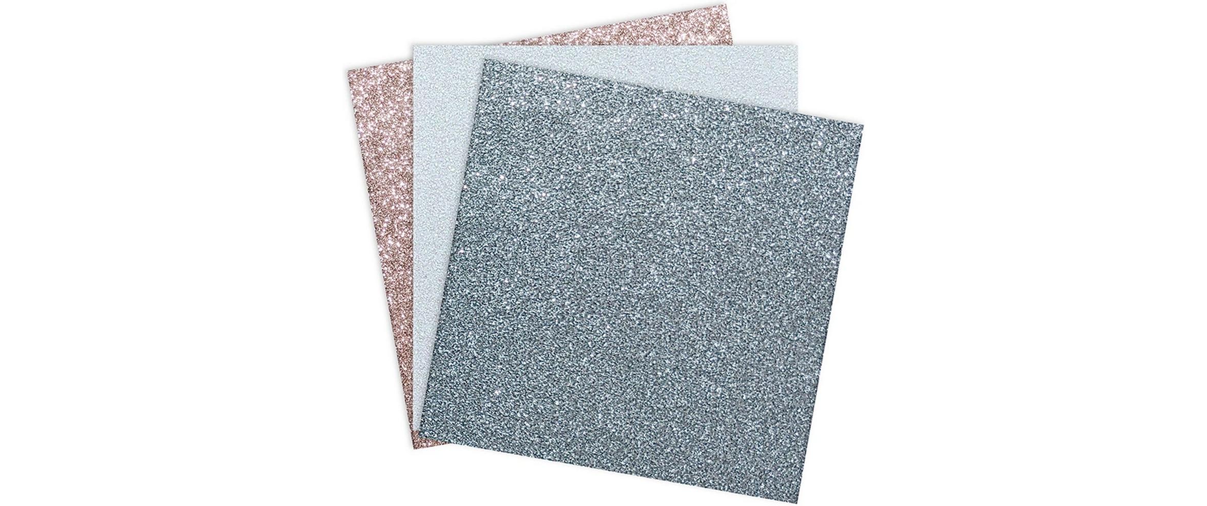Glitzerpapier 6 Blatt, zum PlottenPapier Block Glitter klebend