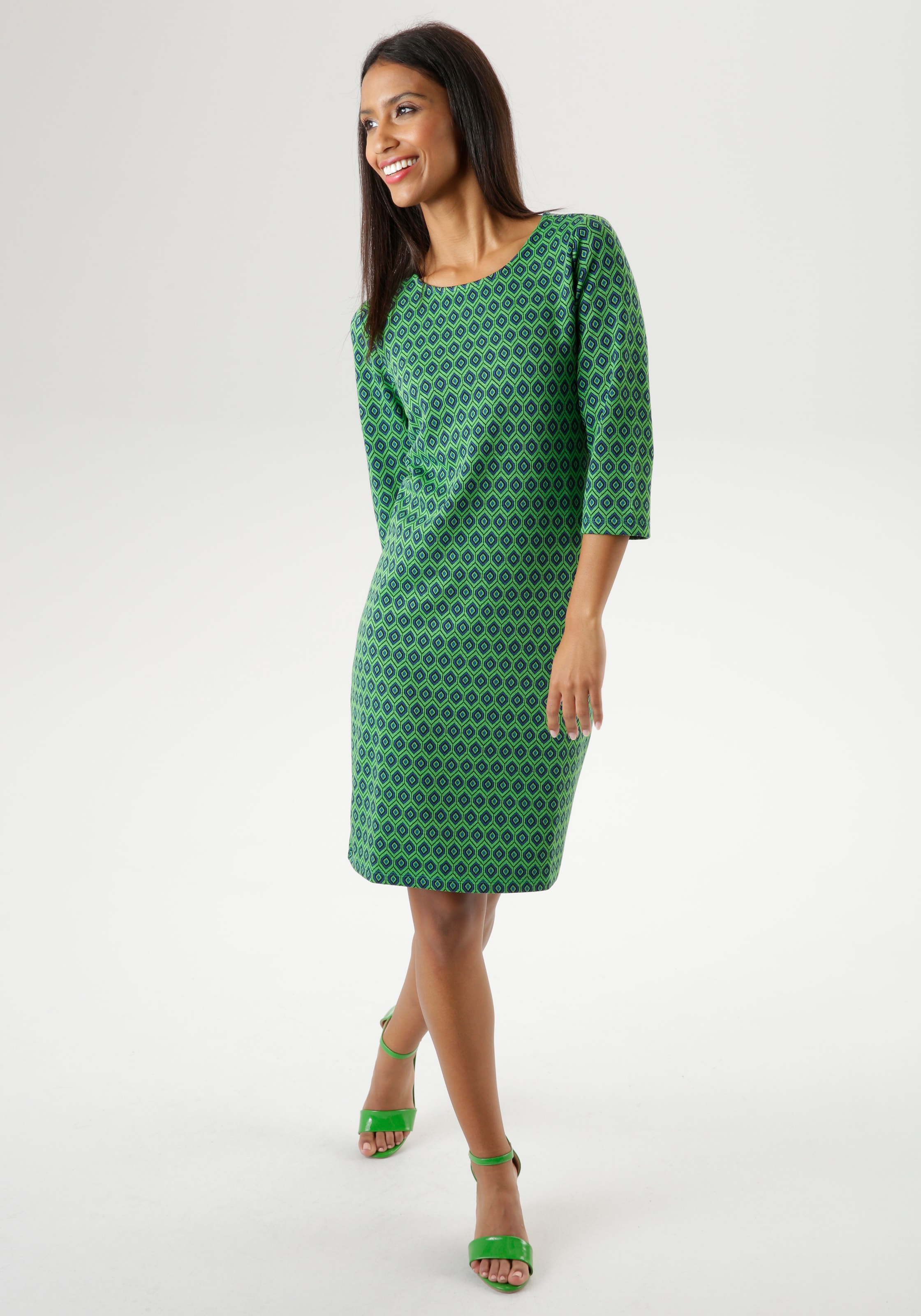 Aniston SELECTED Jerseykleid mit trendy Retromuster