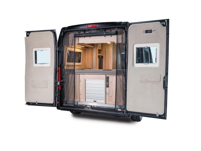 Van Quito Heckmoskitonetz, Höhe H2 Citroën/Fiat/Opel/Peugeo Heckmoskitonetz Reissverschluss, für Fahrzeughöhe H2 von Citroën, Fiat, Opel, Peugeot, Toyota, Maschenweite Fine-mesh