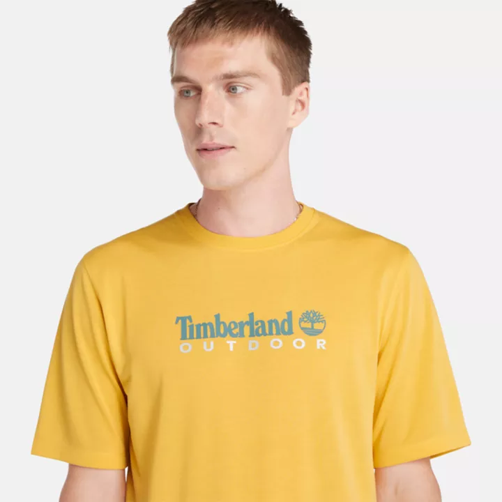 T-shirt anti-UV imprimé pour homme en jaune