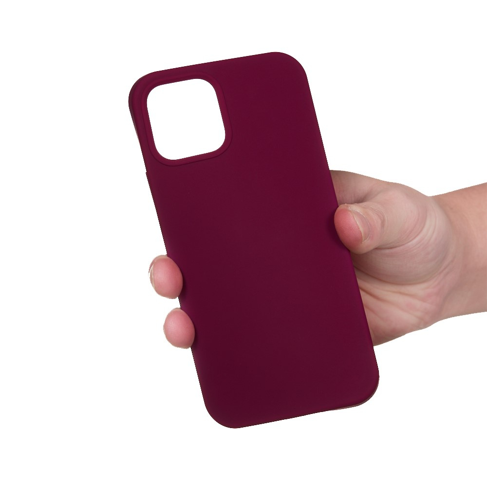 iPhone 15 Silikon Case Hülle - Dunkelrot