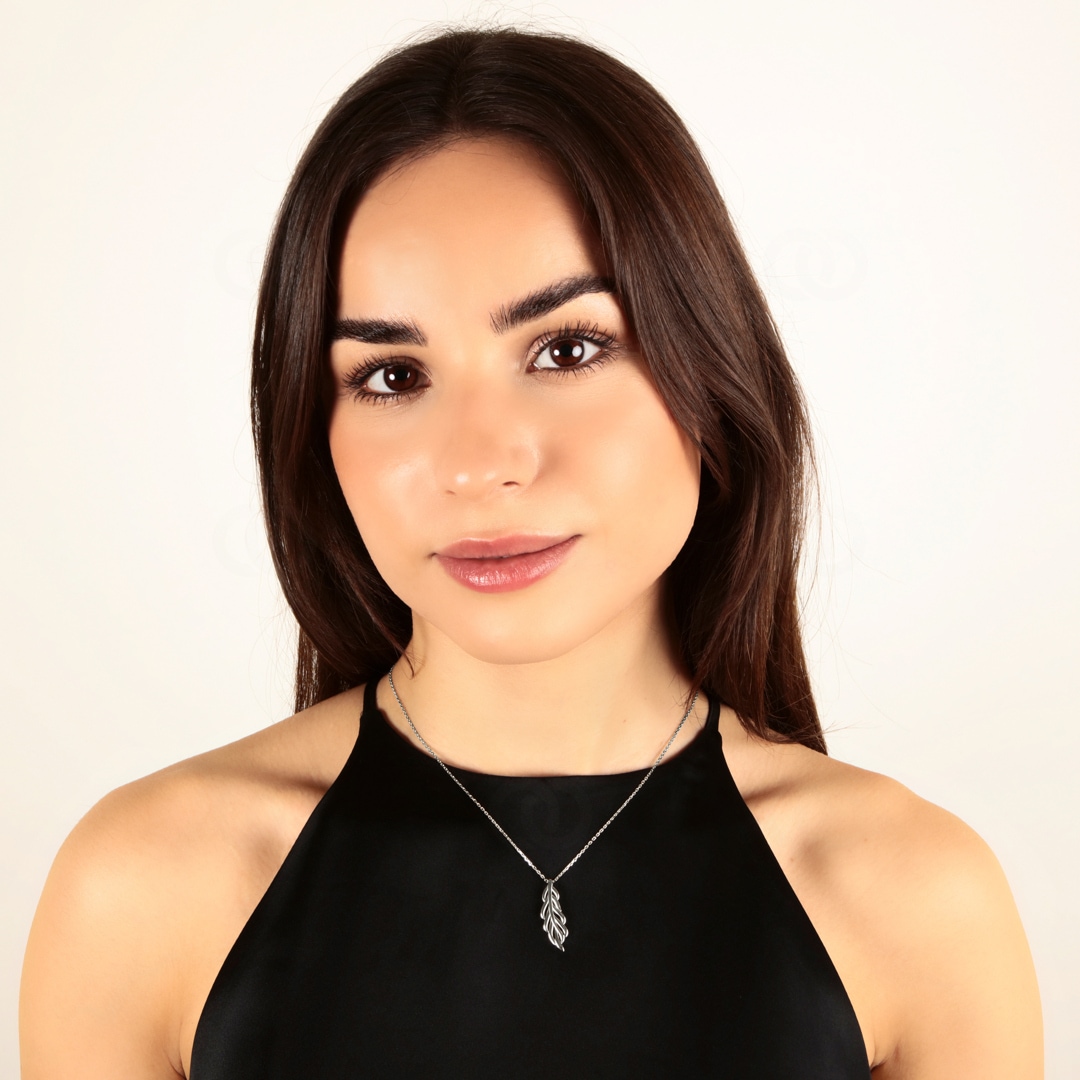 Collier 925 Silber rhodiniert Zweig 42cm