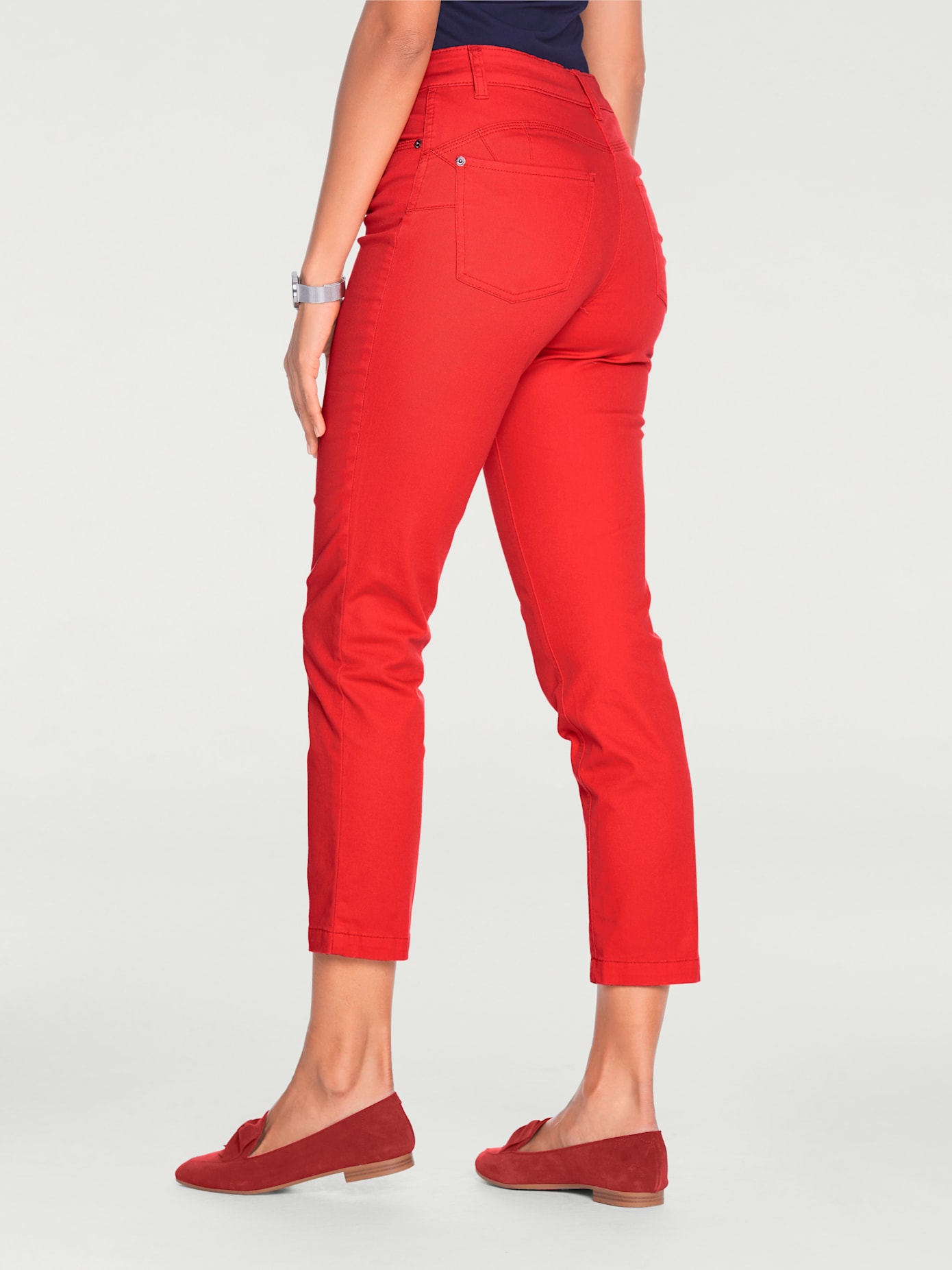 Jeans effet ventre plat longueur 7/8