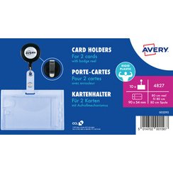 Porte-carte avec clip, 54 x 85 mm, transparent