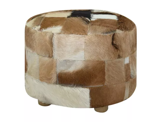 Pouf Cuir véritable Rond 50 x 50 x 45 cm