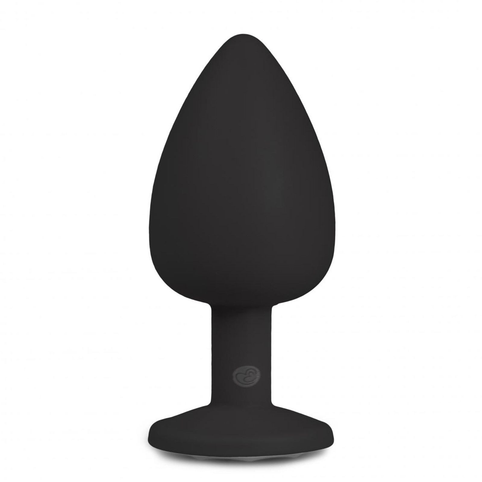 Easytoys - Analplug aus Silikon in Schwarz mit Zierstein - klein