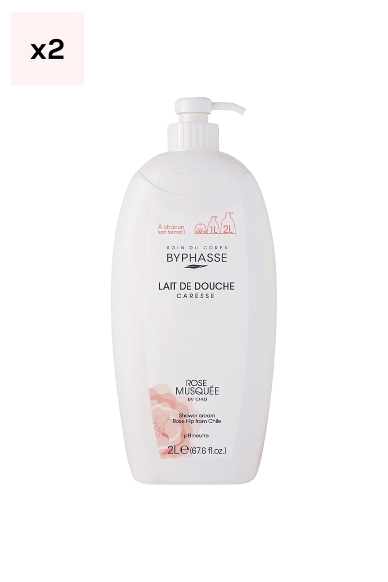 Laits de douche - Rose musquée - Caresse - 2 x 2 L