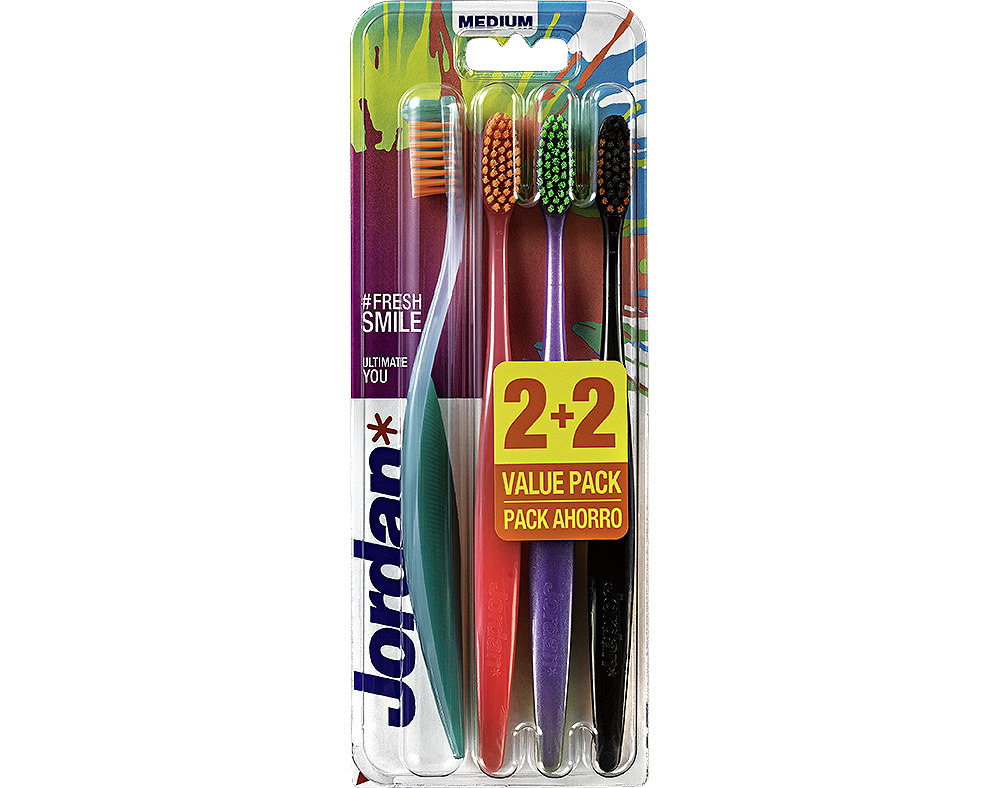 ESCOVA DE DENTES ULTIMATE YOU MEDIUM JORDAN PACK4