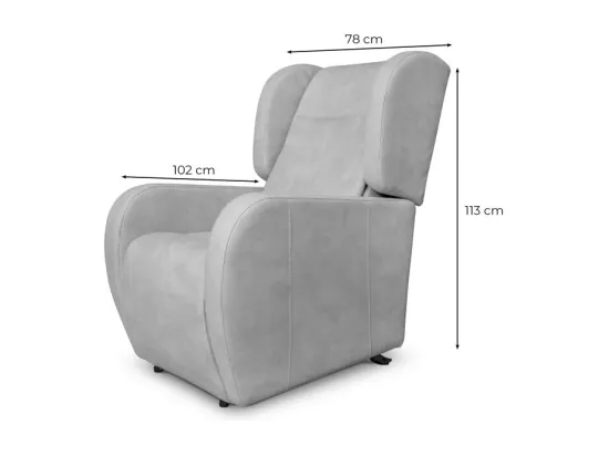 Fauteuil de relaxation Lise électrique et releveur en tissu imitation cuir - Beige - L78 x 102 x 113cm - Loungitude