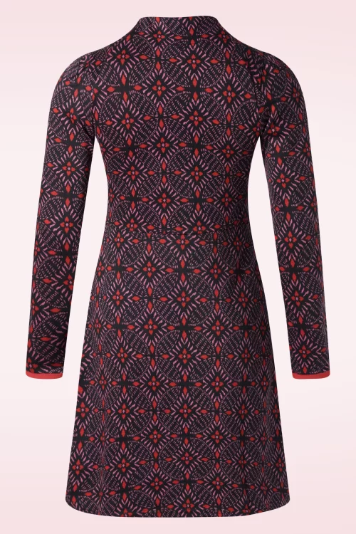 Blutsgeschwister Cosy Zen Tangle gebreide jurk in circle of love en zwart