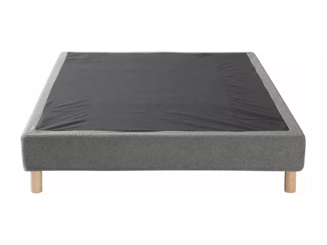 Cache-sommier bouclette intégral gris foncé 160x200 - Boucletta
