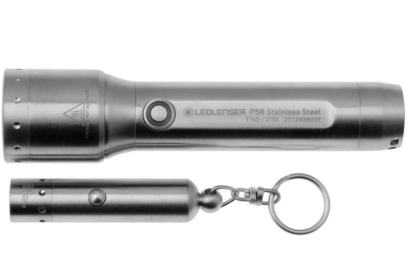 Ledlenser P5R Core   V8, Stainless Steel, Limited Edition, zaklamp   sleutelhangerzaklamp, 500 lumen