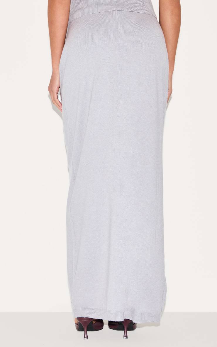 Gris Cendré Jupe Longue En Maille Basique
