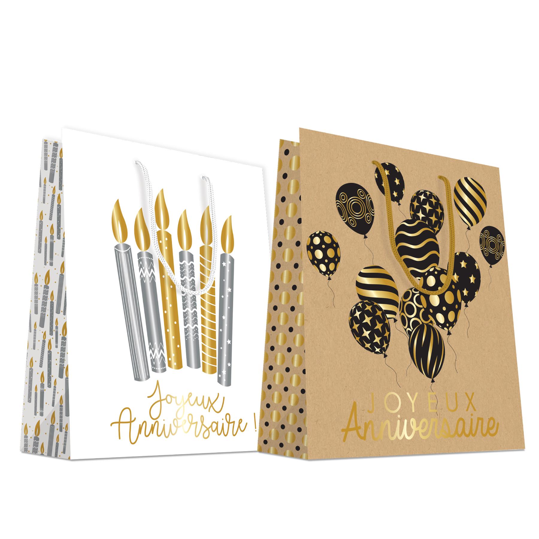 SAC CADEAU KRAFT DORURE MOYEN FORMAT