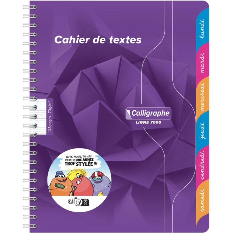 Textes reliure intégrale 7000 17x22 cm 148 pages grands carreaux 70 g - Assortis