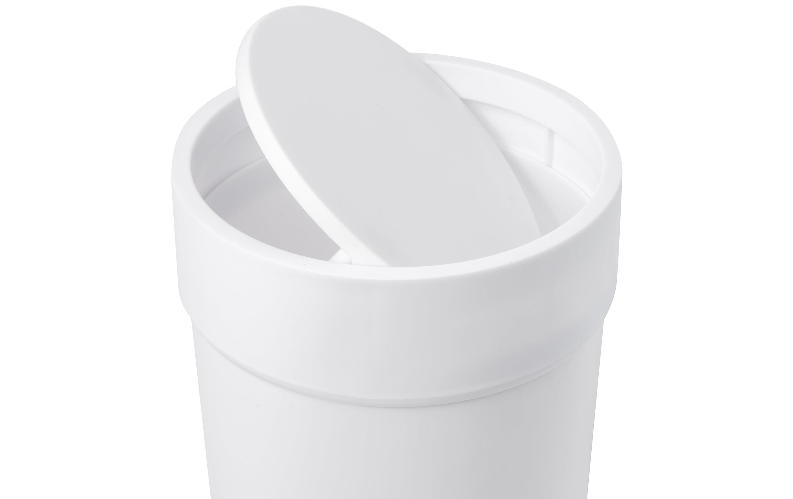 Kosmetikeimer Touch 6 l mit Schwingdeckel, WeissBadezimmer Eimer