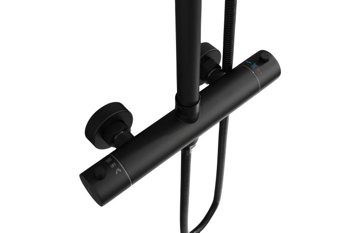 Brusesæt m/termostat Ø250 mm sort