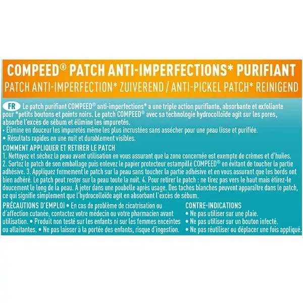 Adesivos purificantes hidrocoloides antiacne Compeed, 7 unidades