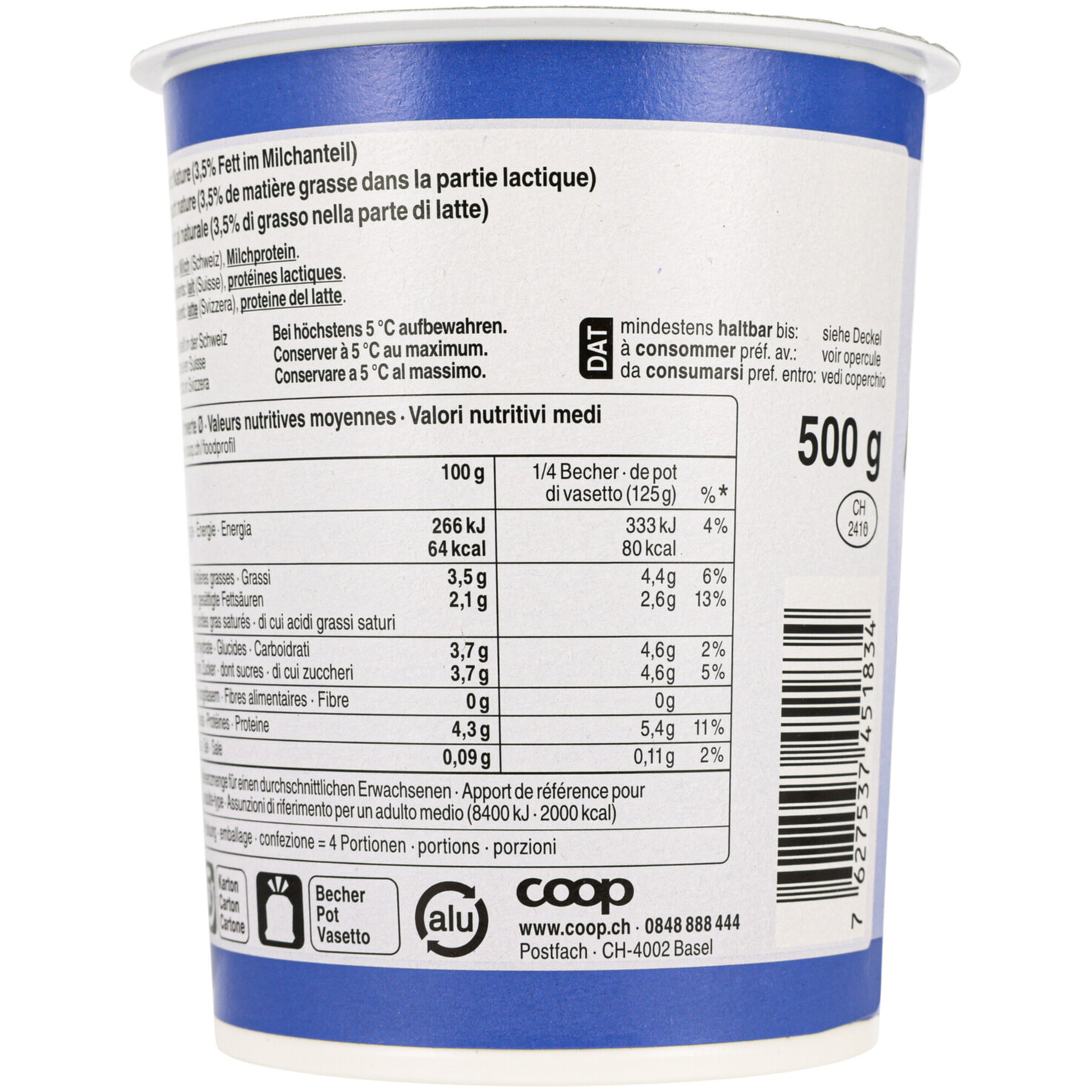 Prix Garantie Joghurt Nature 3.5%