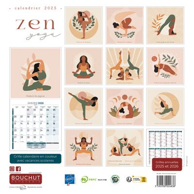Calendrier illustré BOUCHUT 30 x 30 cm ZEN 70 %