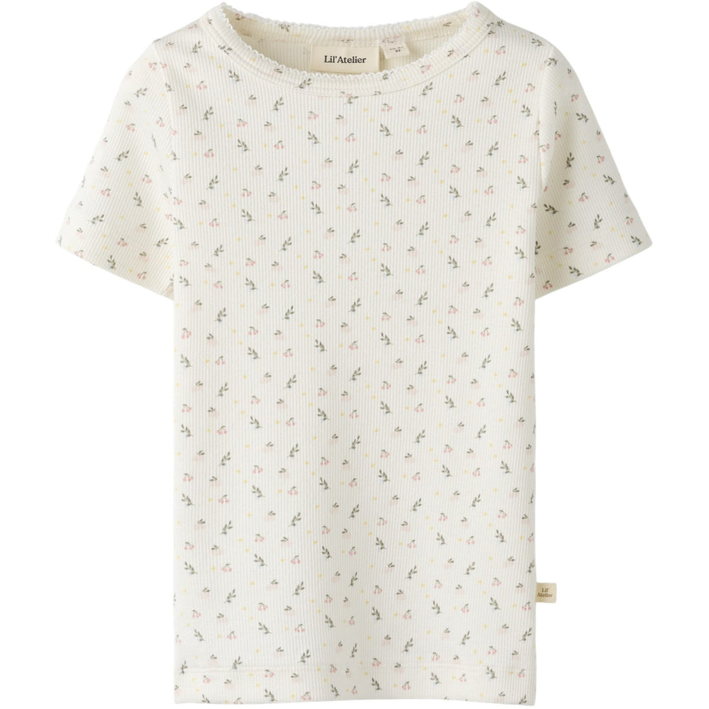 Køb Lil'Atelier Coconut Milk Small Flower Nmfgago Ss Slim Top Lil Noos