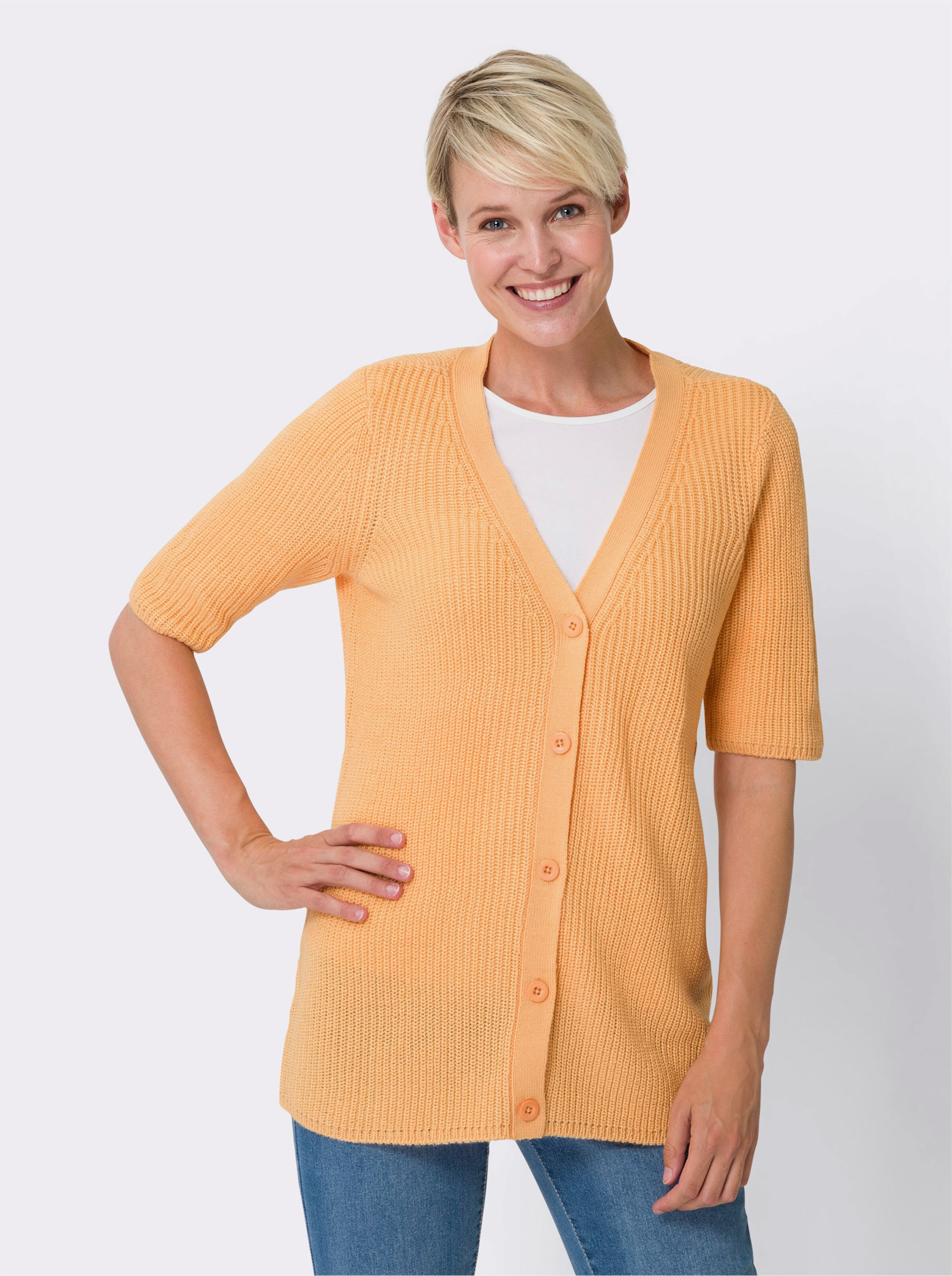 Strickjacke mit auffallendem Strukturmuster