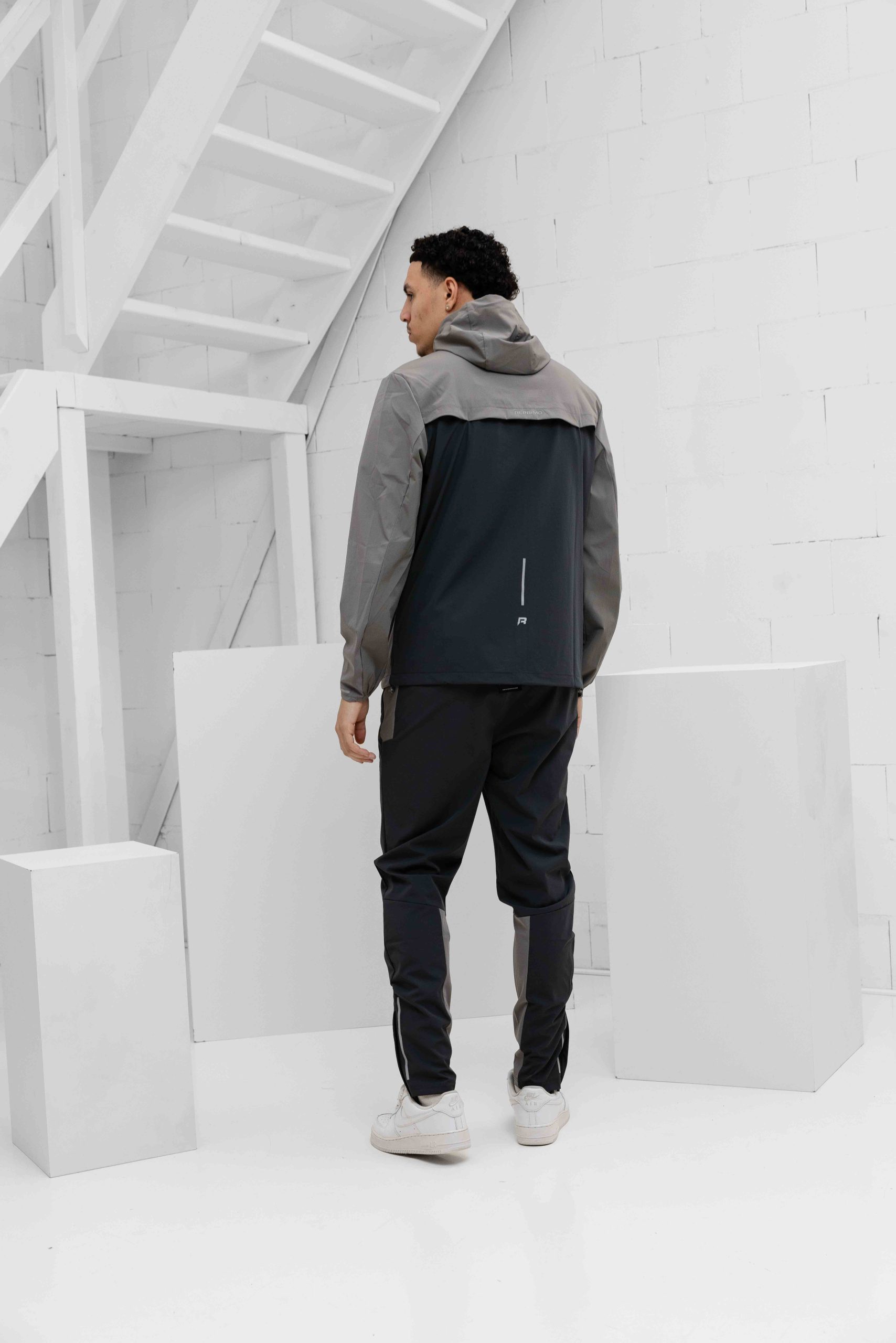 Reprimo Flight Windbreaker Trainingspak Heren Lichtgrijs/Donkergrijs