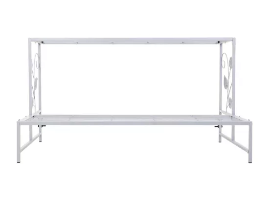 Support pour pots de fleurs en métal blanc 80x44x44h