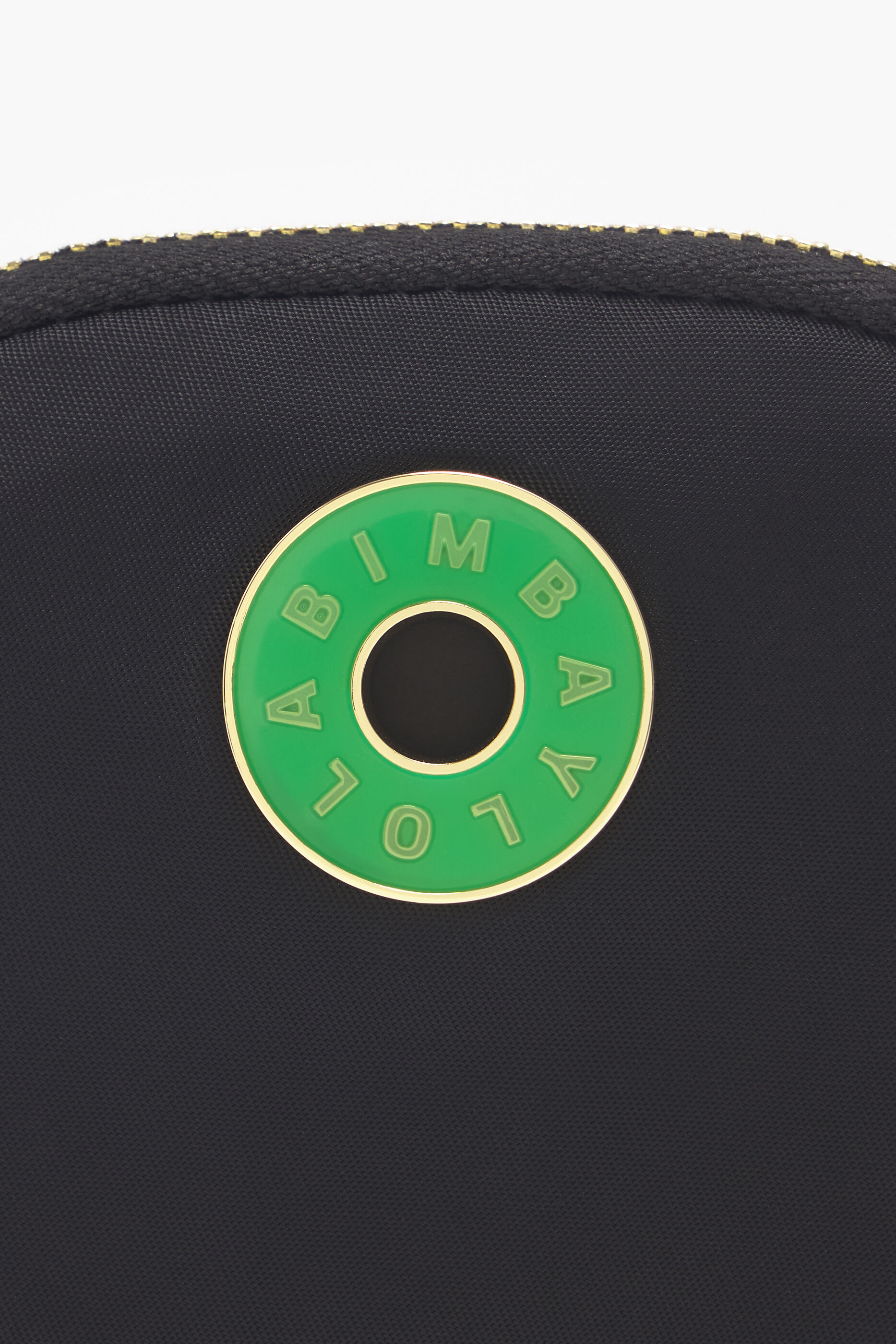 Porta-moedas oval de náilon preto