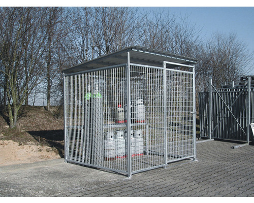 Gasflessenopslagbox 20/20 voor 36 gasflessen van 33 kg per stuk