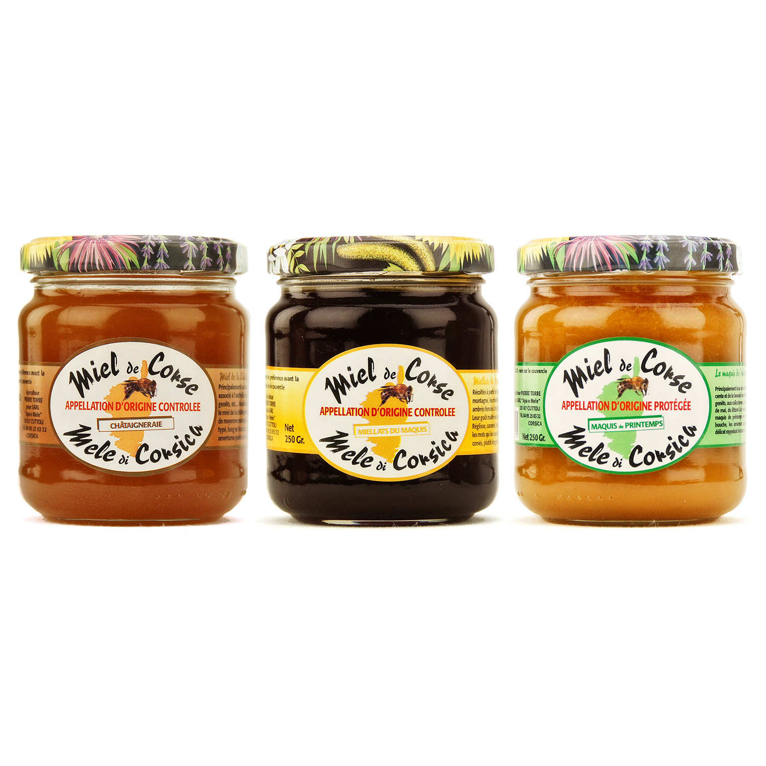 Assortiment de miels de Corse AOP