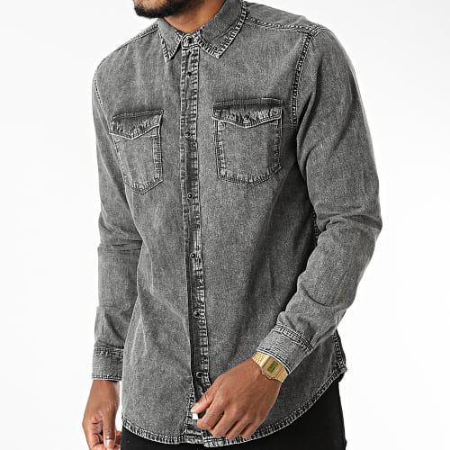 Chemise Jean Manches Longues Matter Life Gris Chiné