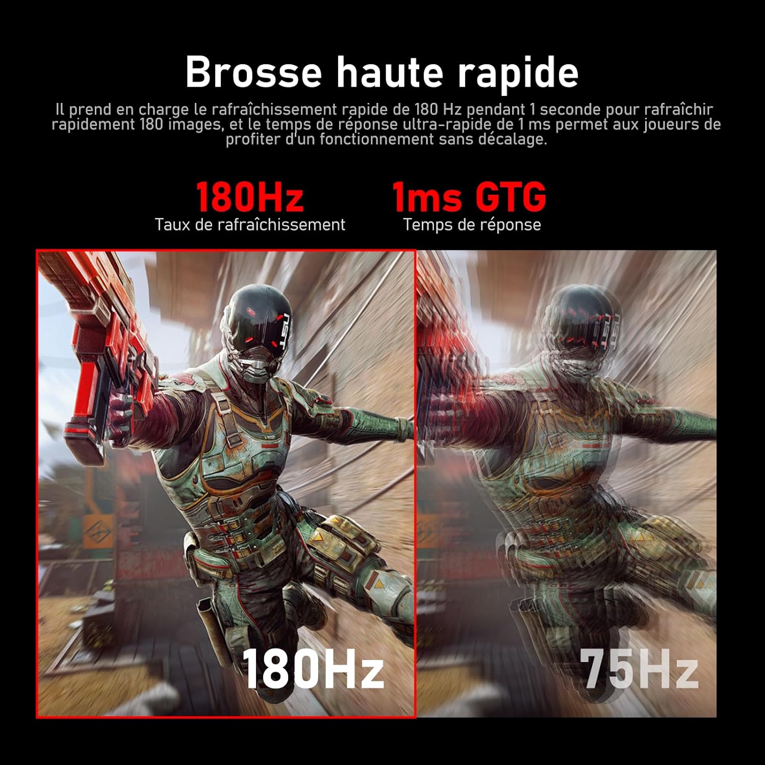 Gawfolk Écran PC Ultra Large 34 Pouces 1000R incurvé 180Hz Gaming Computer Moniteur 21:9 UWQHD (3440x1440),1ms,100% sRGB,Adaptive Sync,Display Port、HDMI,Fonction de Levage,Compatible avec Mural -Noir