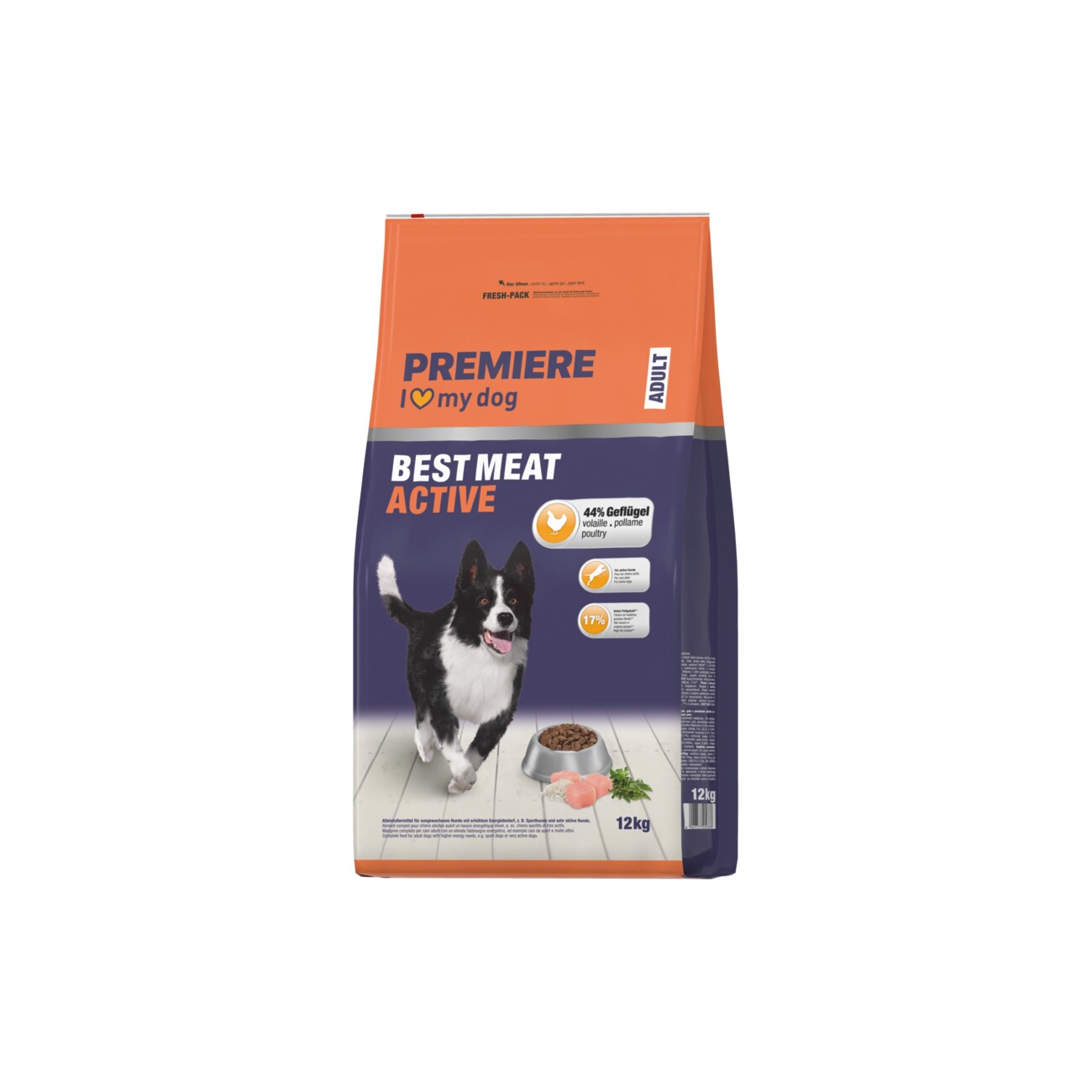 PREMIERE Trockenfutter Hund Best Meat Adult Active 12kg