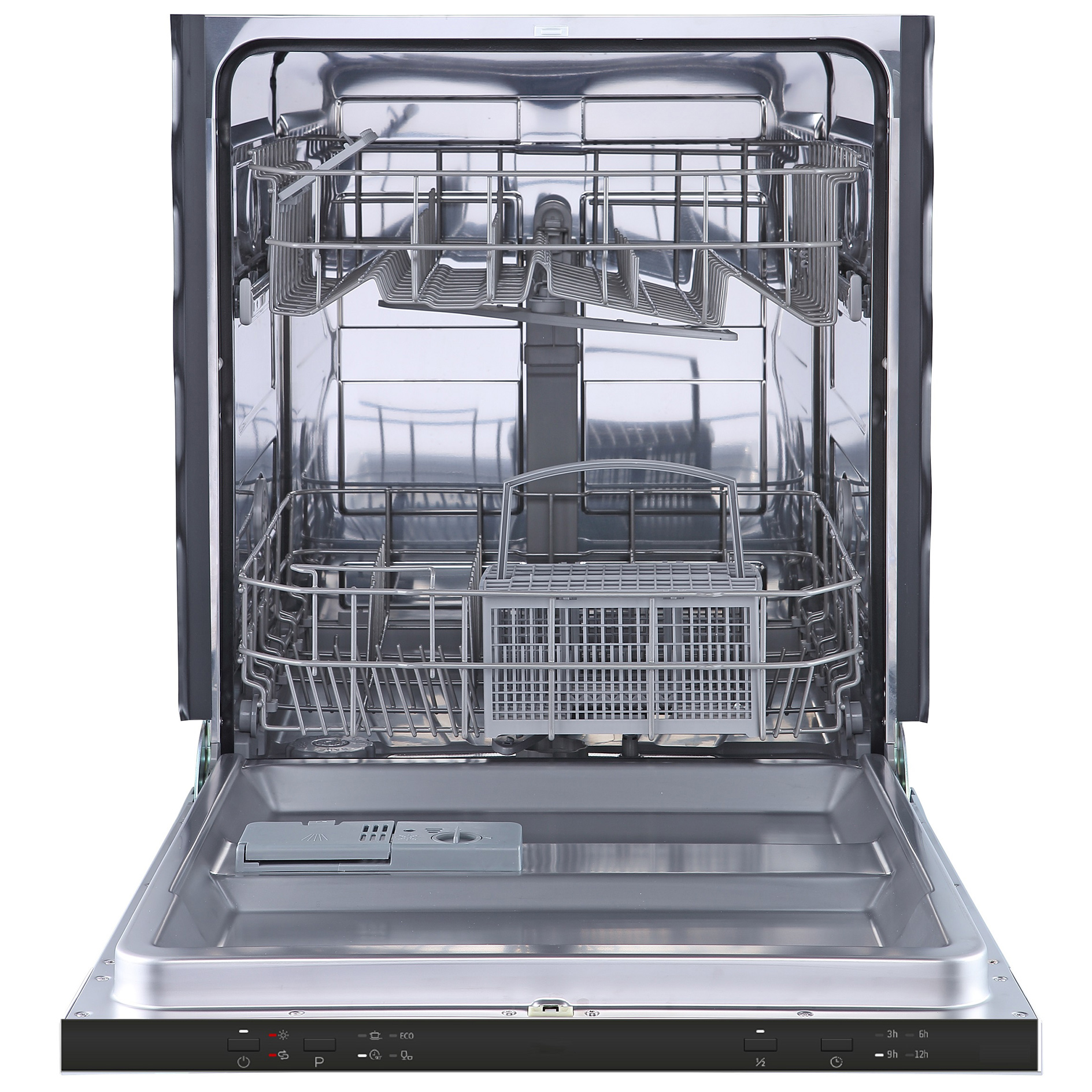 Küchenzeile MERAN - grau - Wotaneiche - mit E-Geräten - Induktionskochfeld - 360 cm