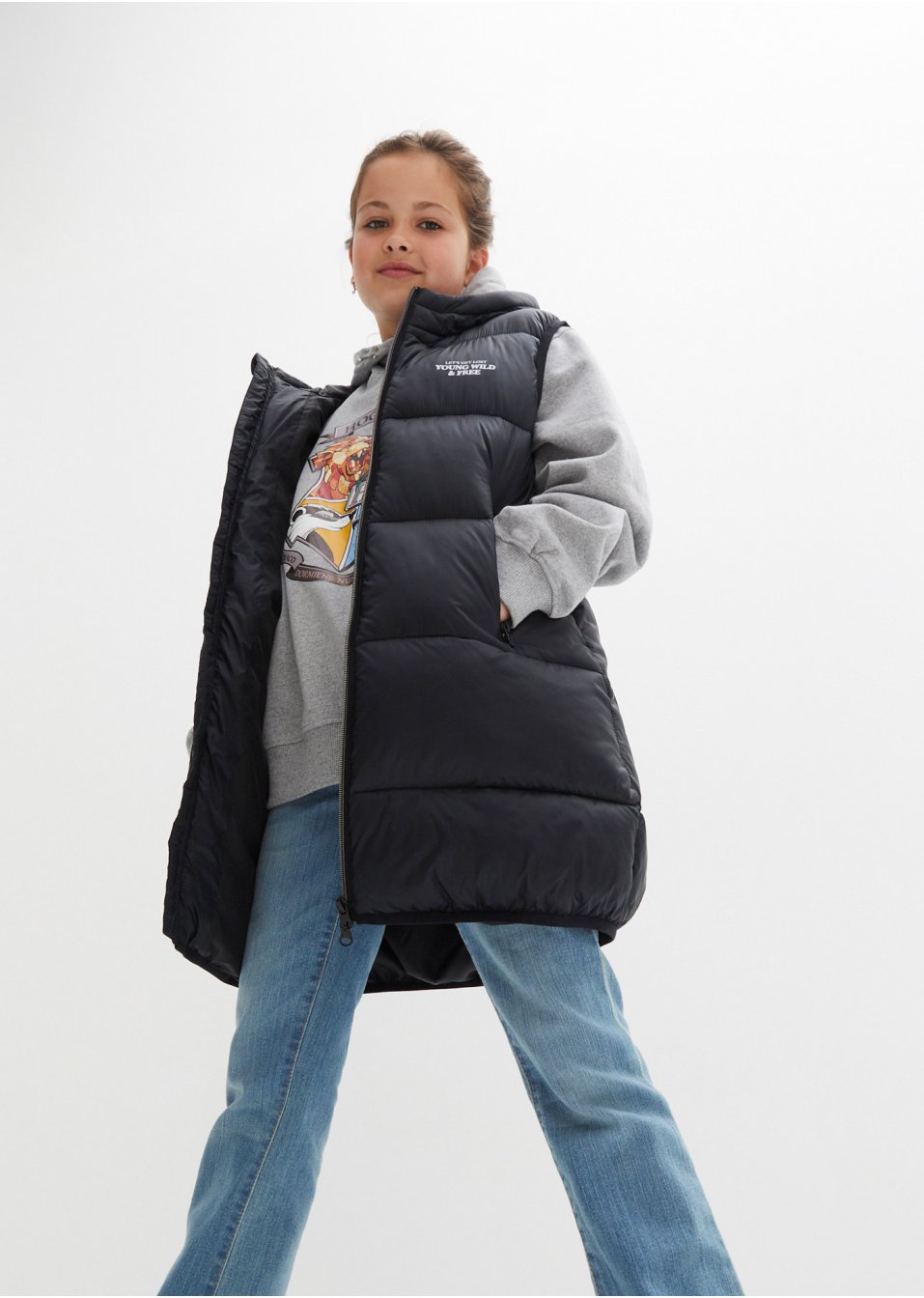 Gilet sans manches fille extra long
