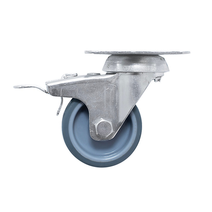 Roulette pivotante grise ø5 cm avec freins, charge max 30 kg