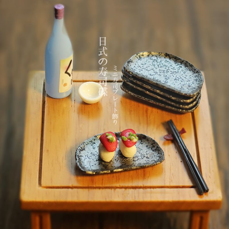 Ffeluro - Set van 3: Sushischaal + Schotel + Eetstokjes Rest Poppenhuis Miniatuur