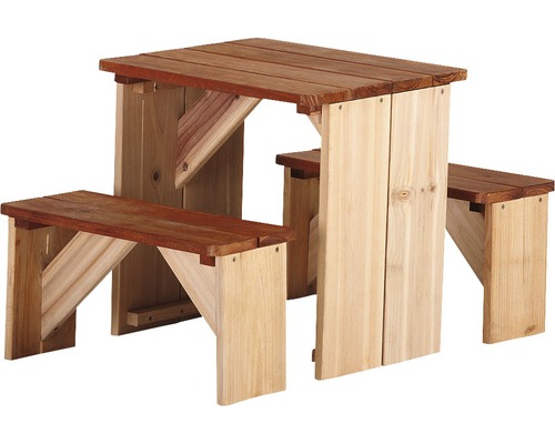Kinderpicknicktafel axi ZidZed hout 90x45x45 cm bruin
