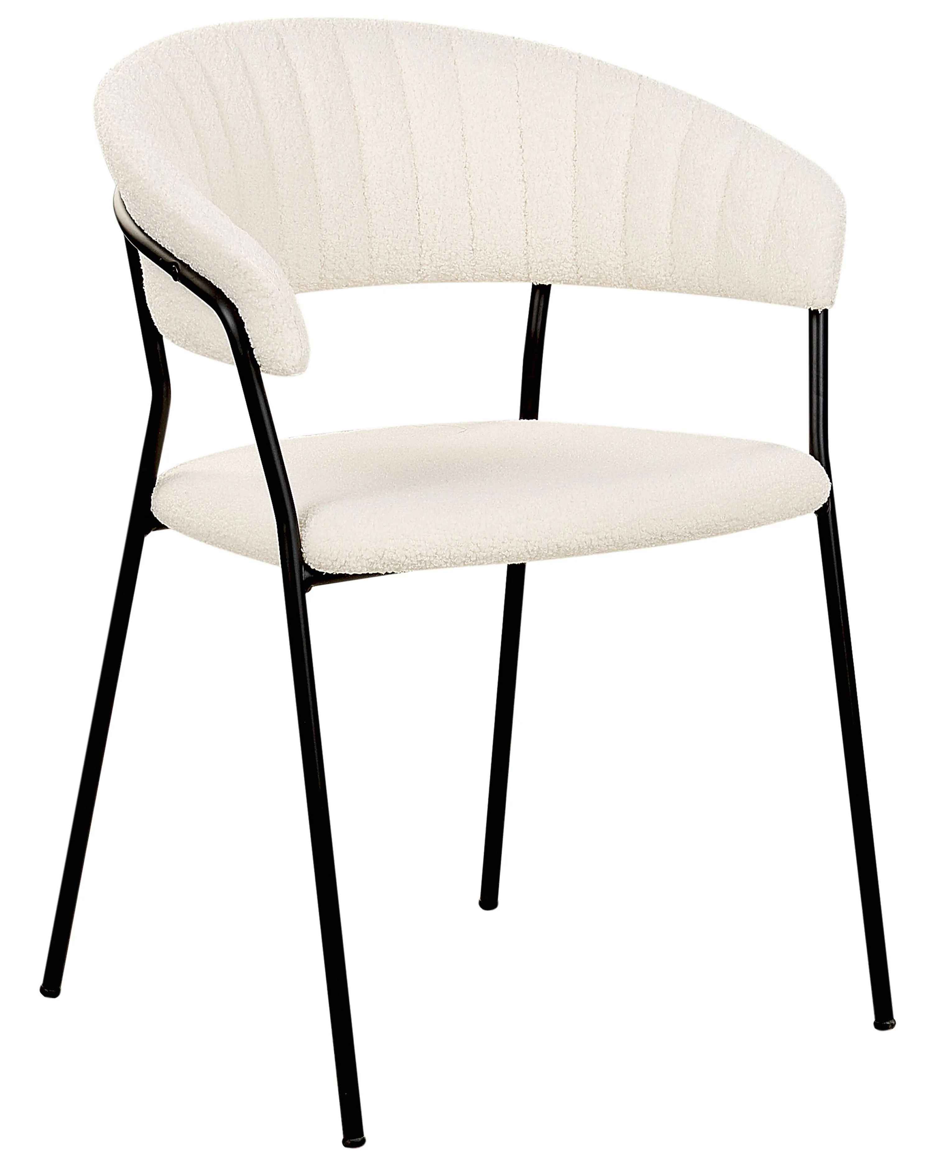Set van 2 eetkamerstoelen MARIPOSA Bouclé Gebroken wit